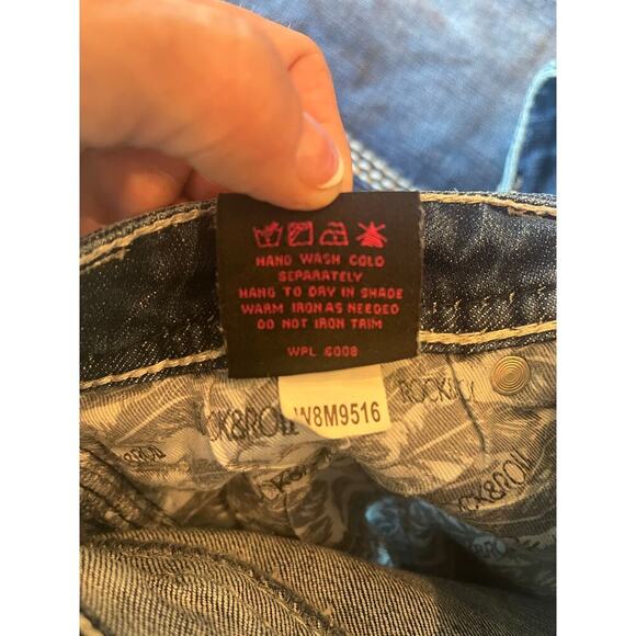 Rock & Roll Mid Rise Trouser Jean Women 29x30 Western Cowgirl Country Y2K Stitch - Picture 11 of 11